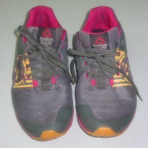Reebok Crossfit CF74 Size 8 Gray Pink Orange Running Cross Training Women Shoes
